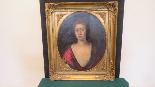 19th century O/C portrait painting of woman (1 of 8)