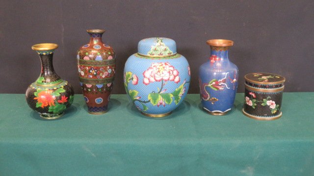 Group of 5 cloisonne vessels (1 of 5)