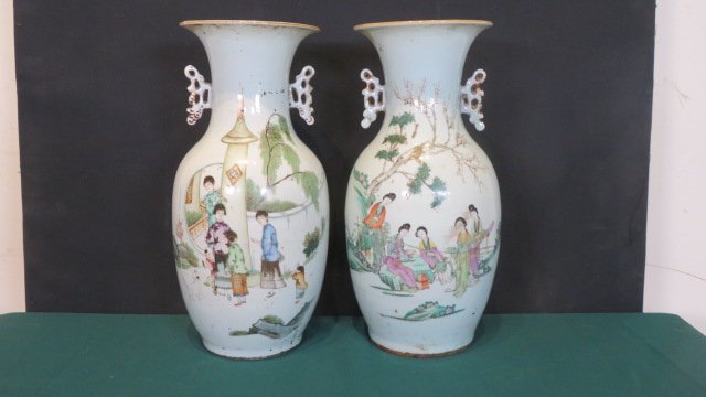 2- 17" Ching Dynasty Chinese vases (1 of 11)