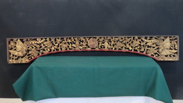 Carved 2 pc. carved temple door archway (1 of 8)