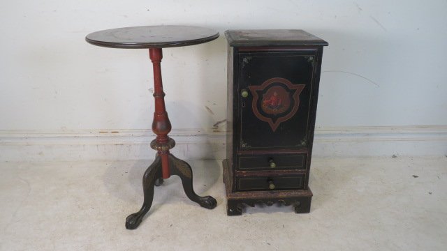 Oriental themed 20th century stand and smoking stand (1 of 9)