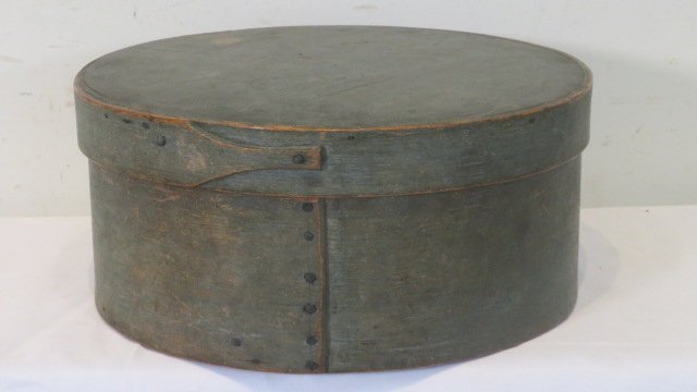 Early blue-green painted pantry box (1 of 5)