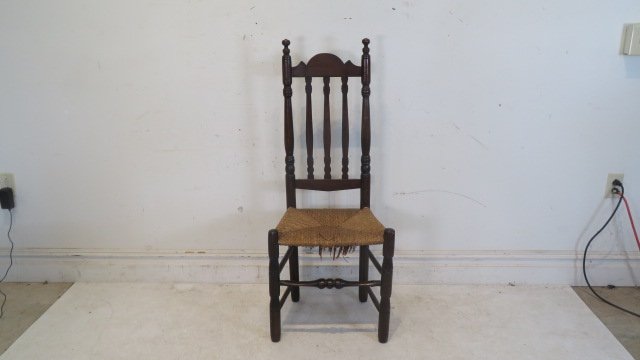 18th century banister back side chair in old black paint (1 of 6)