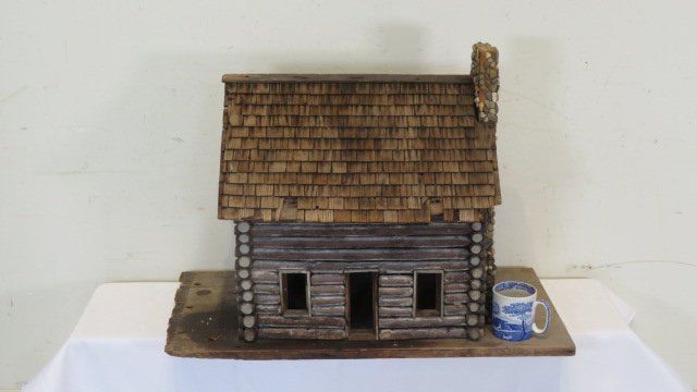 Folk art wood log cabin (1 of 6)