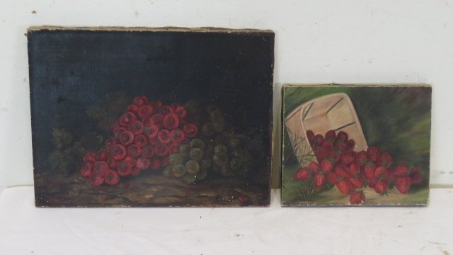 2 O/C still life paintings of fruit (1 of 4)