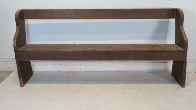Mid-19th century pine country bench (1 of 6)