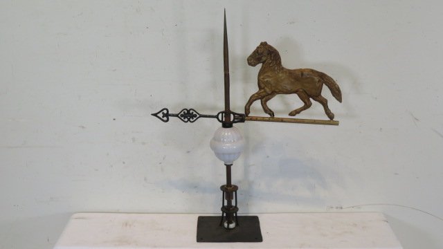 Lightning rod with tin horse directional and glass ball (1 of 6)