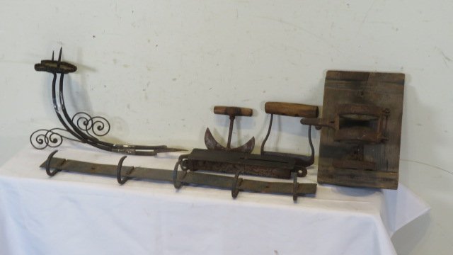 Group of 6 misc metal and wood items (1 of 5)