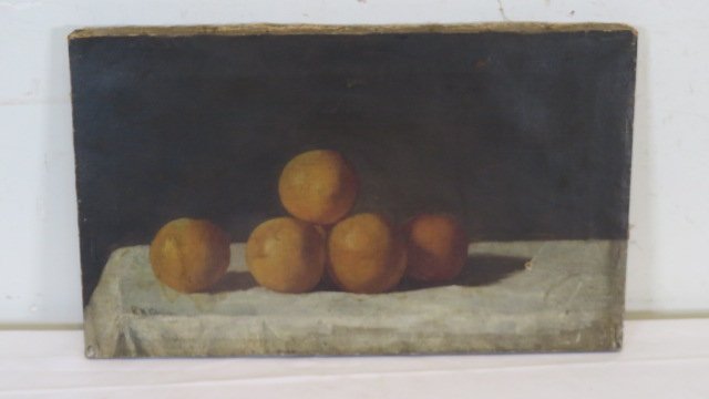Still life painting of oranges (1 of 6)