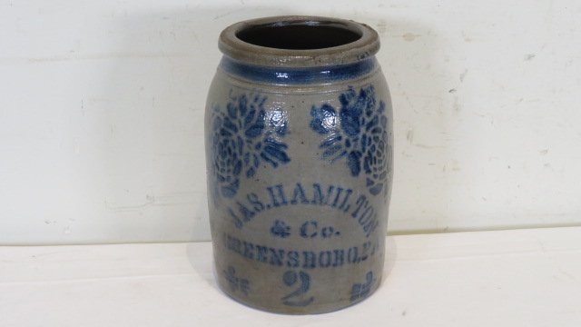 Jas. Hamilton 2 gal. Western Pa. stoneware jar (1 of 7)