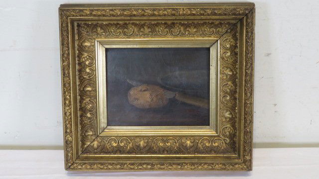 O/C still life painting of potato and knife (1 of 4)