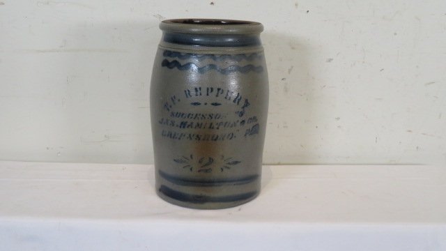 T.F. Reppert, Greensboro, Pa. 2 gal. stoneware jar (1 of 7)