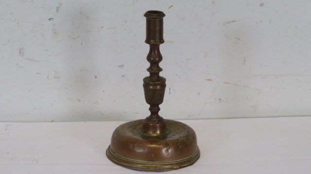 18th century brass candlestick (1 of 3)
