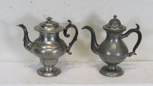 2 19th-century American pewter coffeepots (1 of 2)