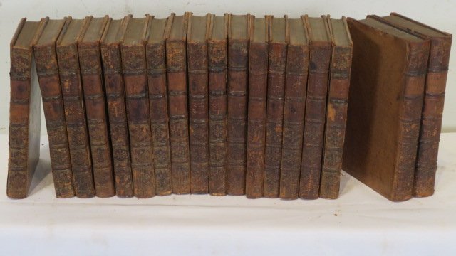 18 leather bound books, works of Jonathon Swift, dated 1768 (1 of 3)