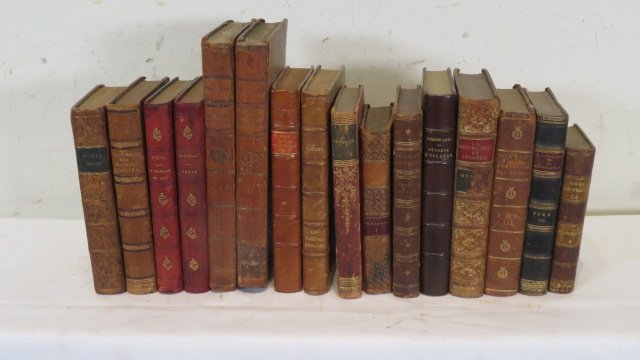 17 leatherbound French language books 1786-1926 (1 of 3)
