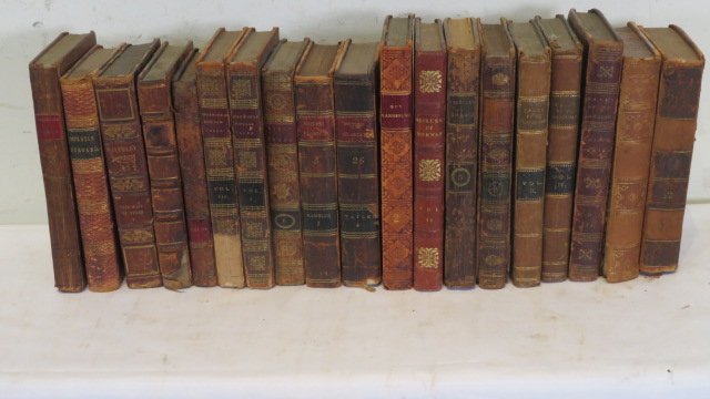 19 leatherbound British literature books 1784-1890's (1 of 2)