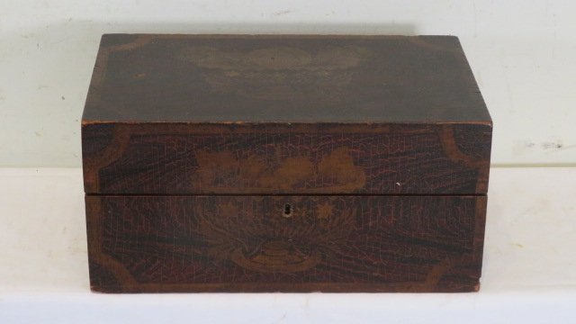 Poplar paint decorated and stenciled lap desk (1 of 8)