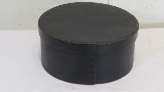 7 3/4" wood pantry box in old black paint (1 of 4)