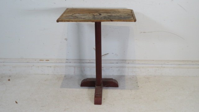 Cross base red painted stand table (1 of 5)
