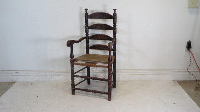 18th century N.E. ladderback armchair (1 of 10)
