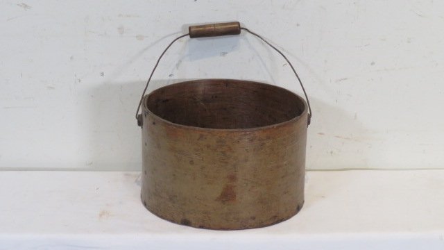 Wood bucket with wire bale and wood handle (1 of 4)