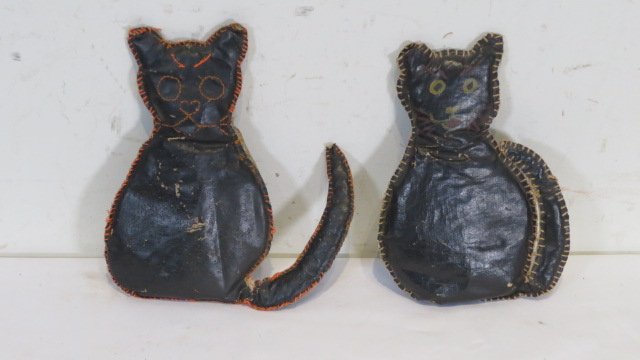 2 painted fabric toy black cats (1 of 5)