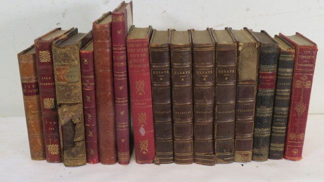 15 leatherbound English literature books 1840-1903 (1 of 1)