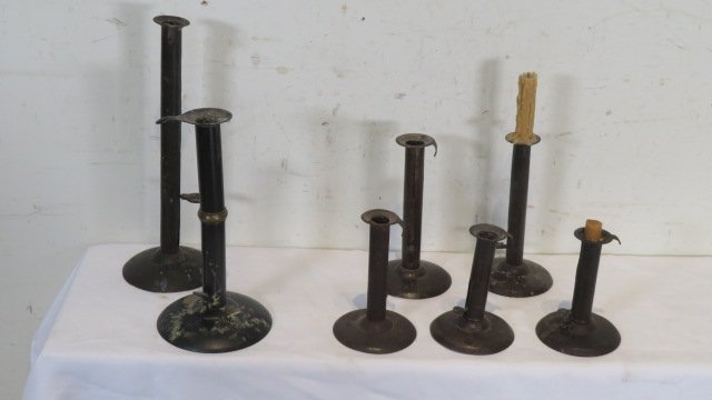 Group of 7 hogscraper candlesticks (1 of 5)
