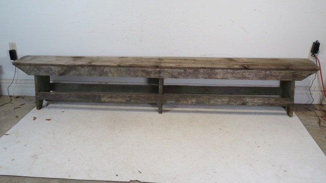 Pine 8'8" early 20th century bench (1 of 5)