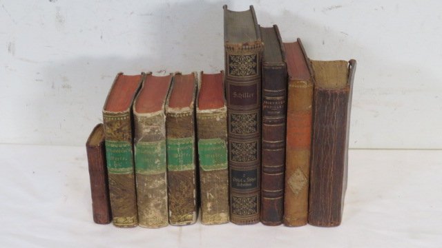9 leatherbound German language books 1758-1873 (1 of 4)