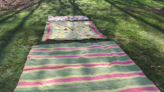 2 hand-stitched quilts and 1 comforter (1 of 4)