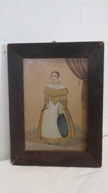 19th century watercolor of seamstress (1 of 7)