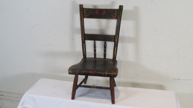 Pa. paint decorated child's chair (1 of 8)
