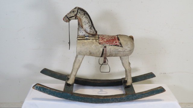 Late 19th century wood rocking horse (1 of 6)