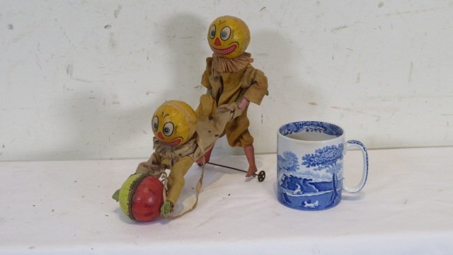 Vintage Halloween candy container jack-o-lanterns positioned like a wheelbarrow (1 of 7)