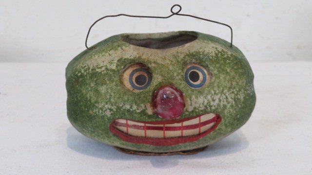 Papier-mache watermelon lantern with wire handle (1 of 4)