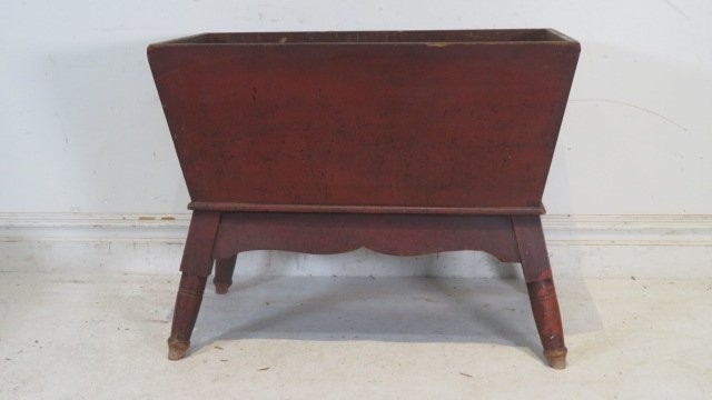 Early painted Pa. dough box on legs (1 of 6)