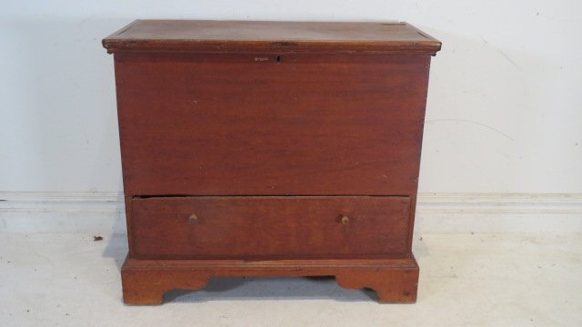 18th century pine blanket chest with drawer (1 of 10)