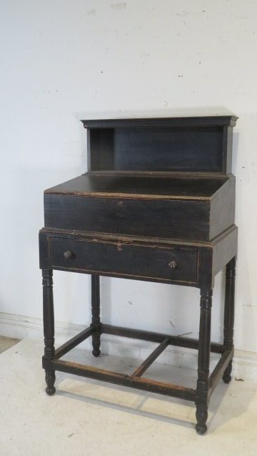 Pine New England stretcher base stand up desk (1 of 8)