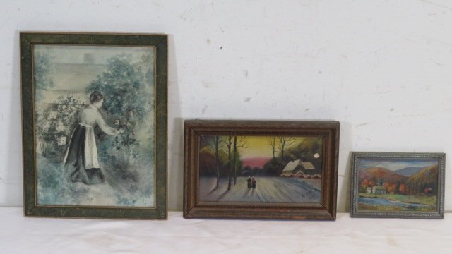 3 small framed paintings (1 of 10)
