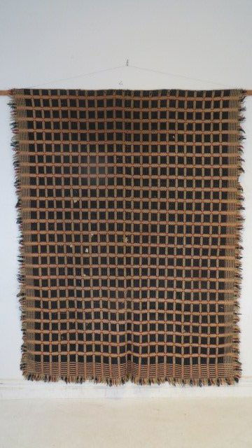 Early 19th century overshot 3 color coverlet (1 of 8)
