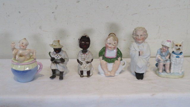 Group of 6 figures on chamber pots (1 of 4)
