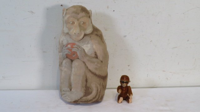 2 monkeys, lithograph Jocko and mohair mechanical (1 of 9)