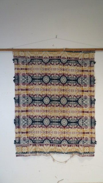 4 color jacquard coverlet signed Daniel Bury (1 of 8)