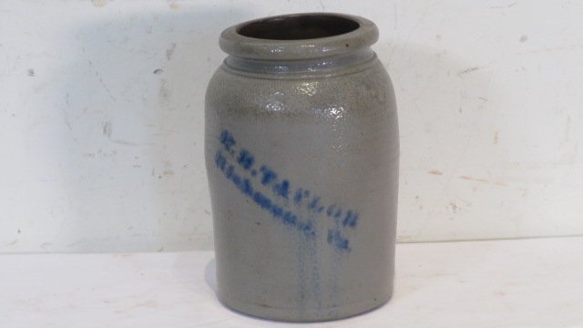 Stoneware 1.5 gal. jar stenciled E.B. Taylor, Richmond, VA (1 of 5)