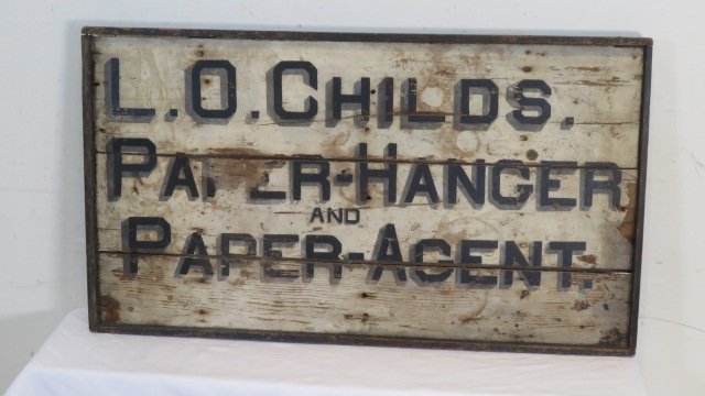 19th century wooden advertising sign (1 of 6)