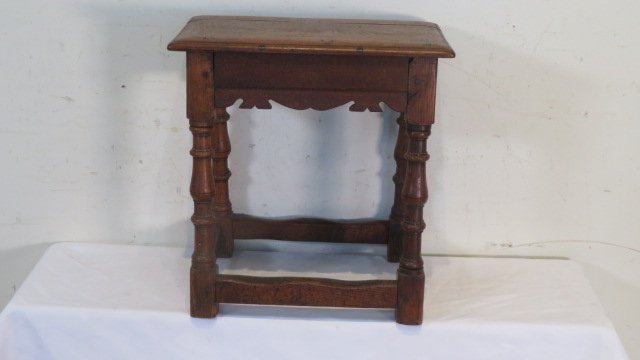Early oak English joint stool (1 of 6)