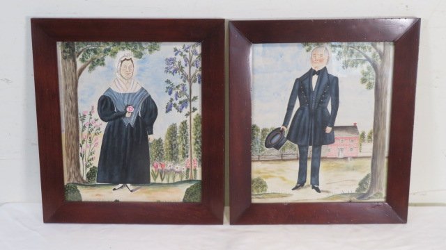 Pair of gouache portraits on paper (1 of 11)