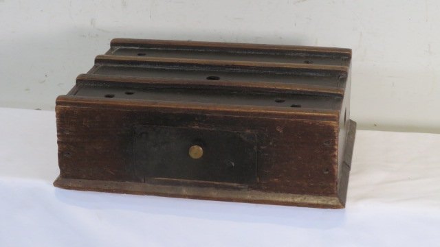 Unusual 19th century pine and oak foot warmer with tin drawer for coals (1 of 6)